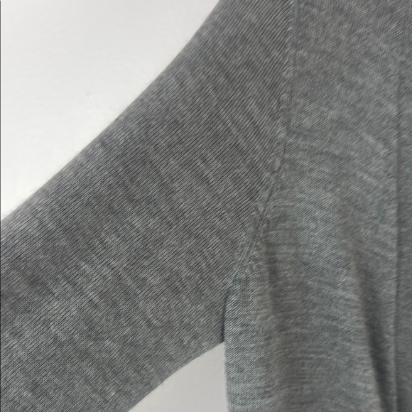 Talbots 100% Merino Wool Gray and Black Velvet Belt Duster Cardigan Size Small - Picture 8 of 8